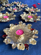 Golden Roses Tea Light Holder / Plate