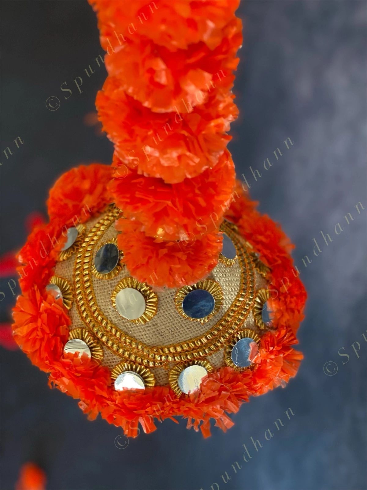 Marigold, Gota, Jute & Mirror Work Dangler Set of 2