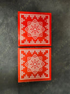 Rangoli Wooden Stand Pair