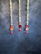 Double Lotus Danglers with Chameli Strings Pair