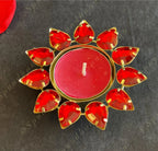 Gemstone Studded Tea Light Holder