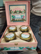 Peacock & Swan Gift Box with 4 glass jars