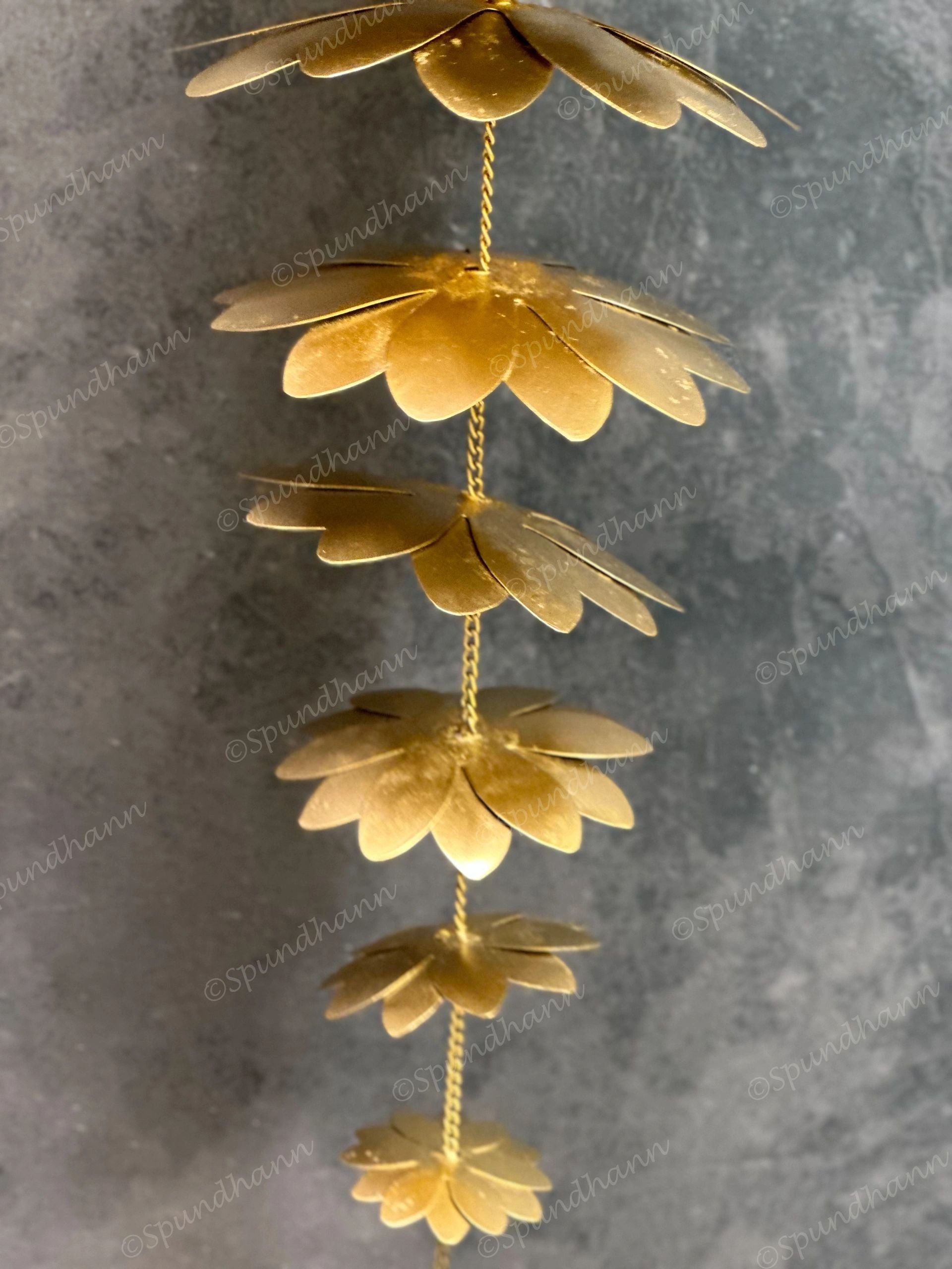 Large Reverse Hanging Metal Flower Ornament
