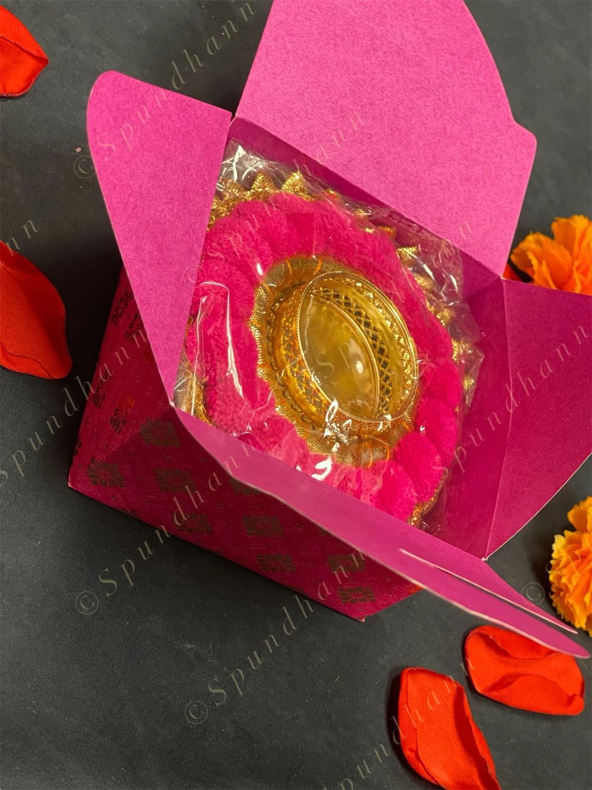 Paper Box with Pom Pom Tea Light Holders