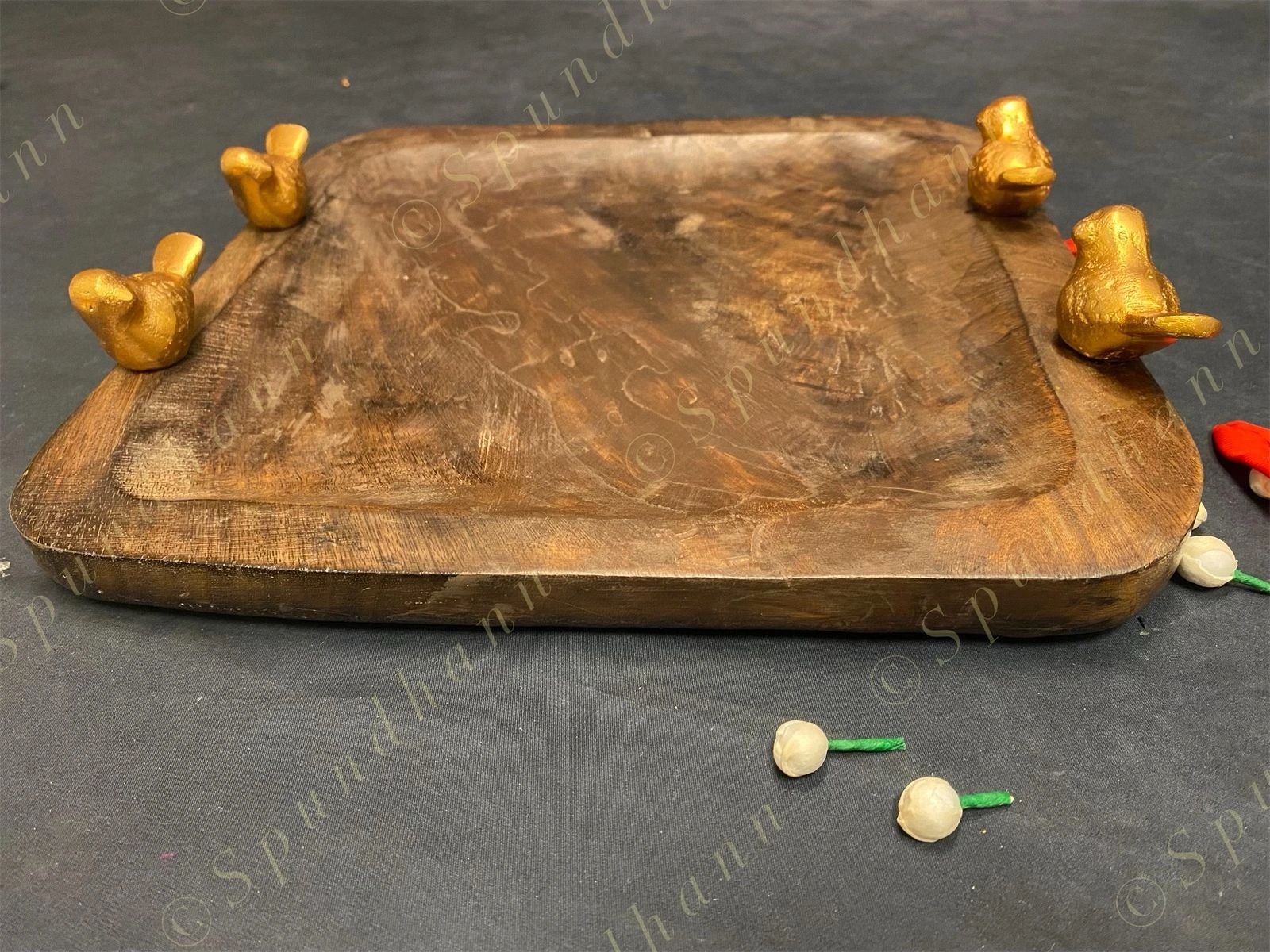 Square Wooden Food Holder Stand