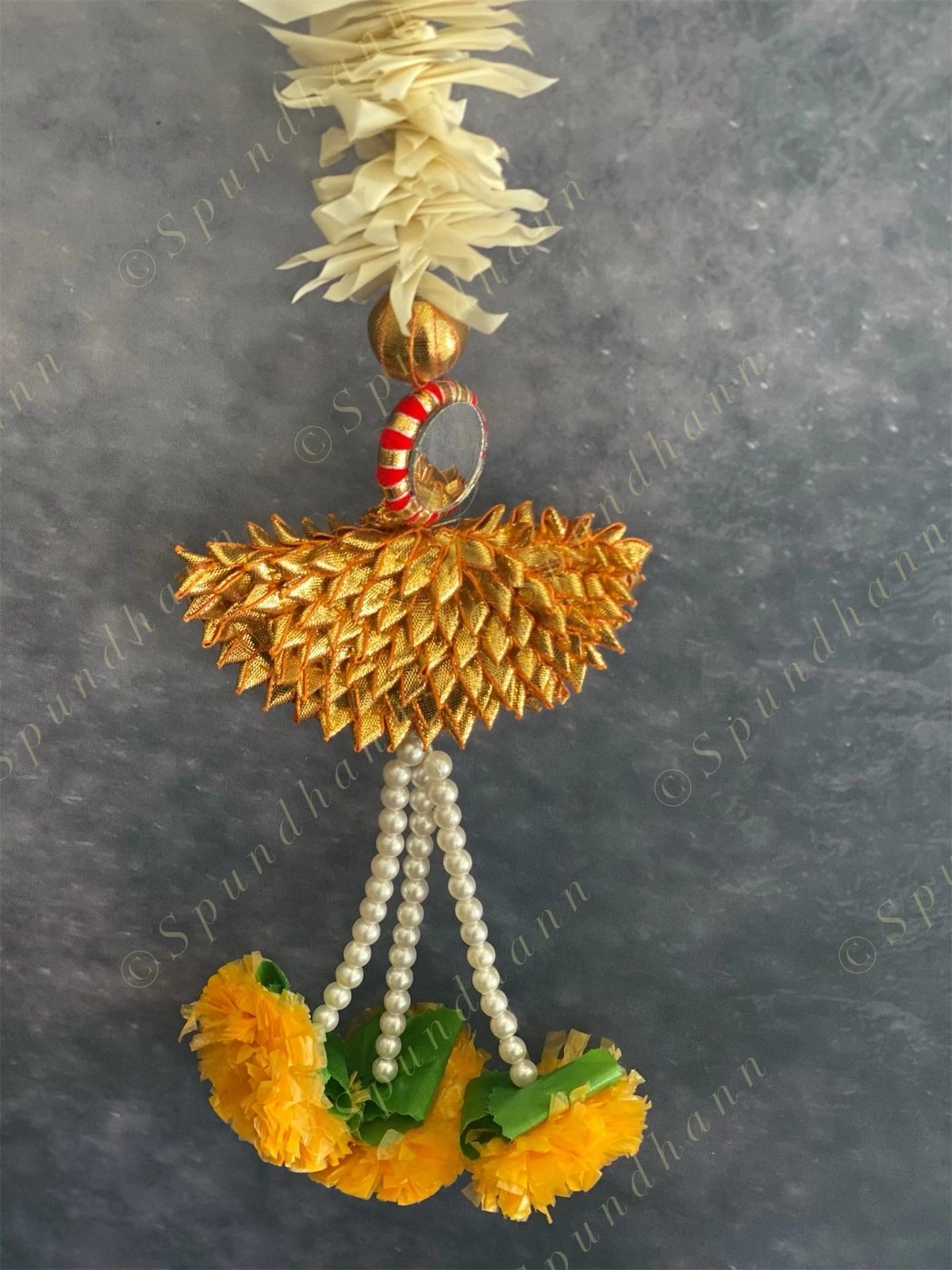 Chameli Danglers with Gota & Marigold Tassels Set of 2