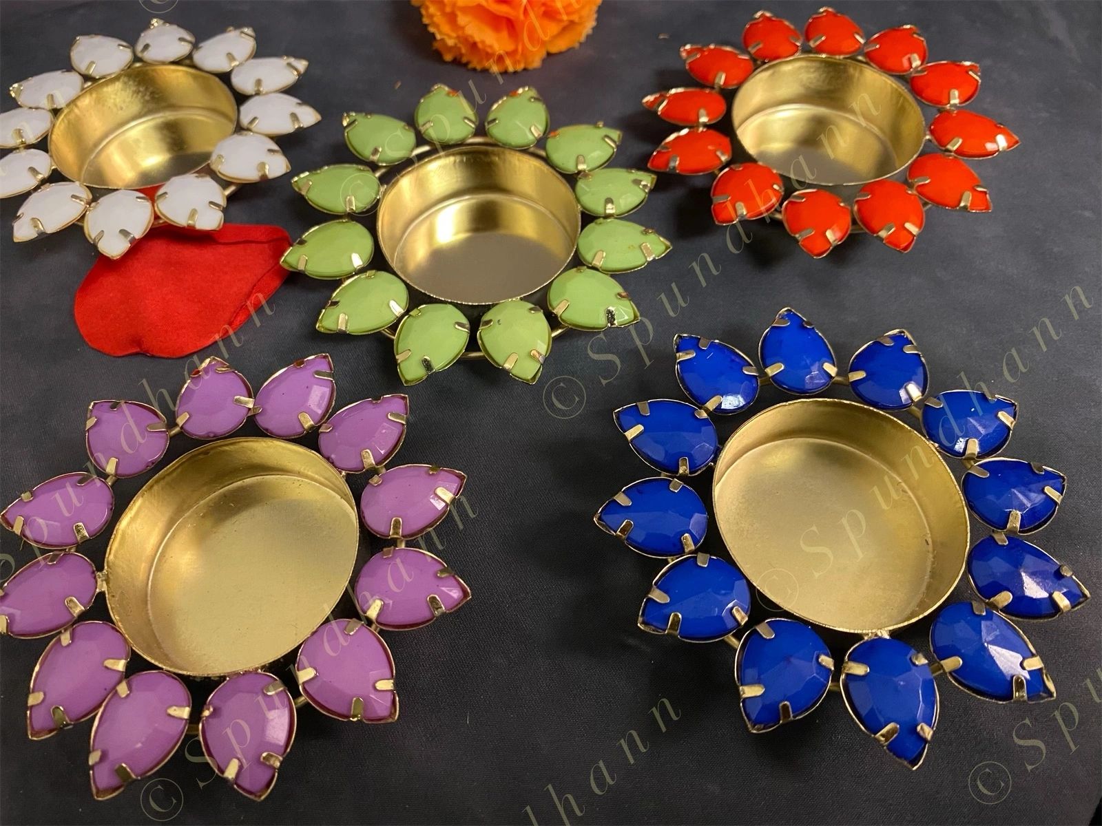 Colorful Mini Gemstone Single Tea light Holder