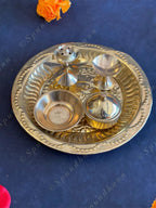 Lightweight Puja Aarti Thali Set (5 pc) / Plate