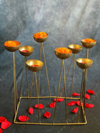 8 Golden Cup Standing Tea Light Holder