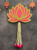 Large Lotus with Rajnigandha and pom pom Dangler