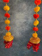 Marigold, Leheriya & Gota Bells Festive Dangler Set of 2