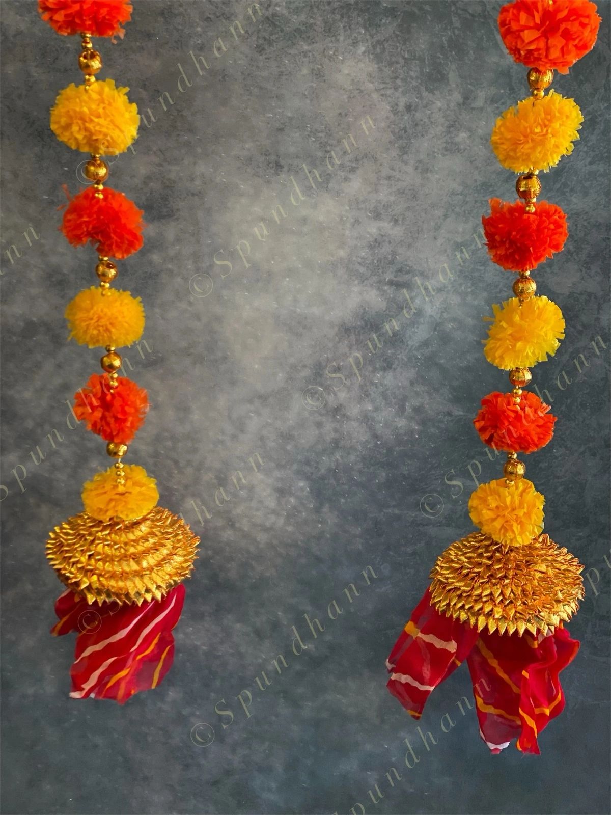 Marigold, Leheriya & Gota Bells Festive Dangler Set of 2