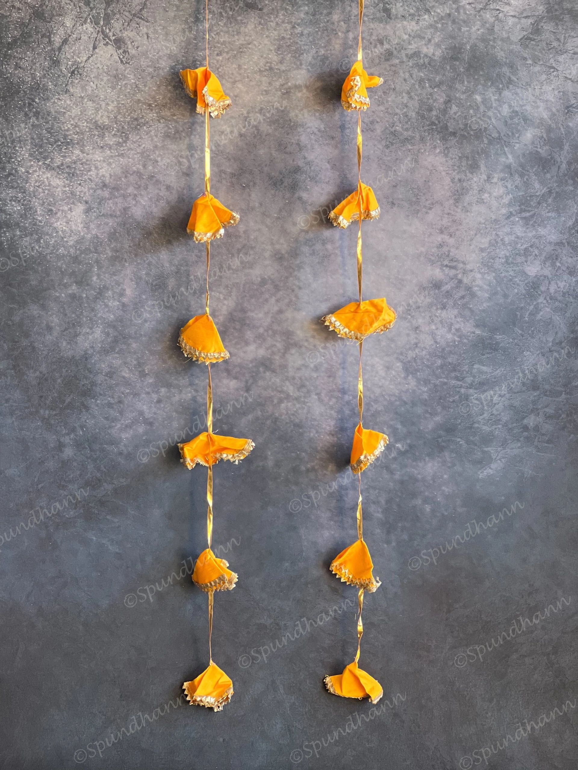 Solid Color Silk & Triangle Gota Dangler - Pack of 4 Strings