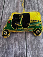 Embroidered Auto-Rickshaw Christmas Tree Ornament
