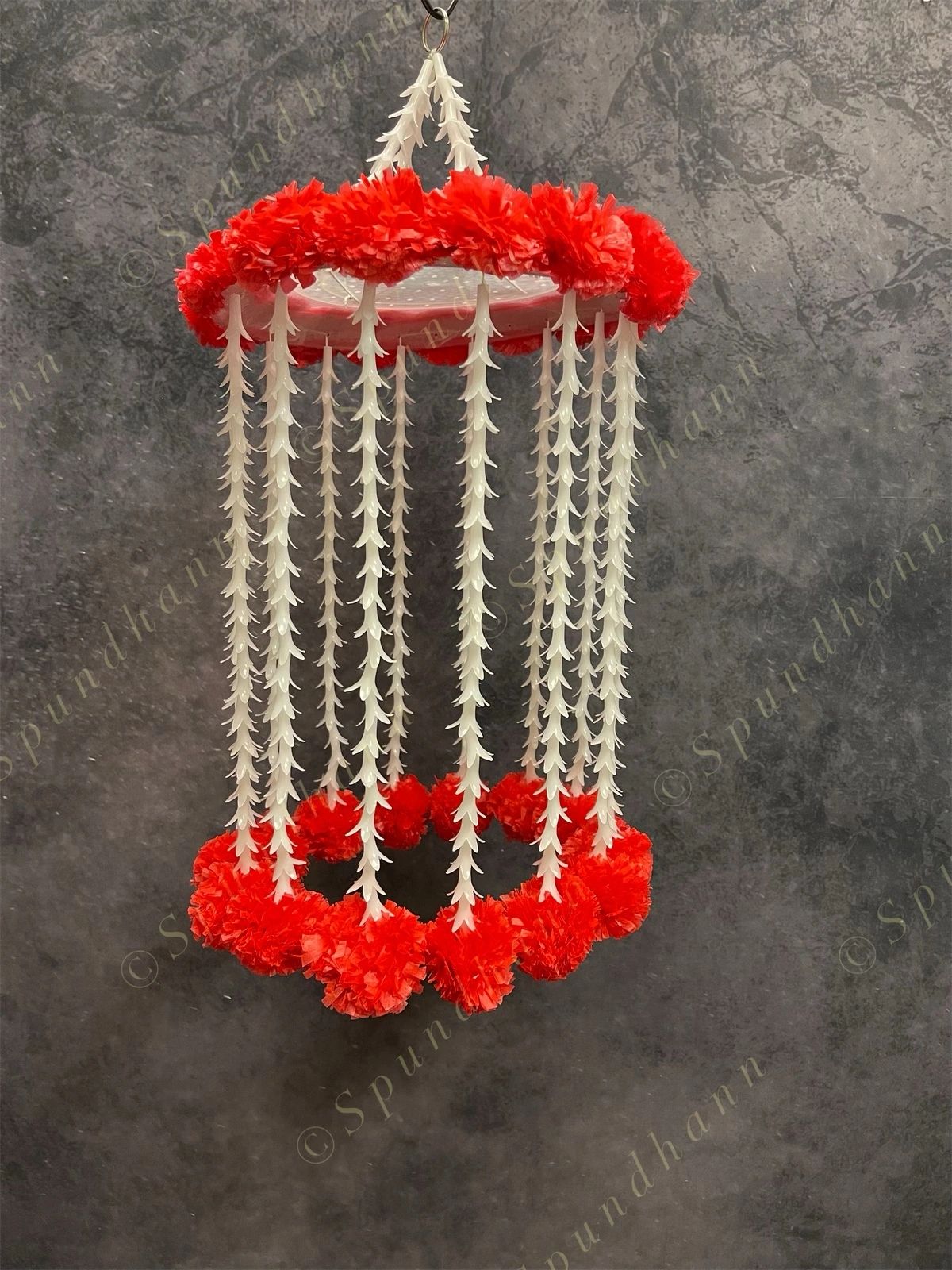 Designer Marigold & Rajnigandha Jhoomar Dangler Decor