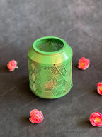 Green Geometric Art Lantern Tea Light Holder