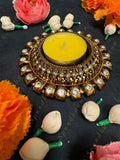 Bright Gold Double Studded Tealight Holder