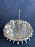 German Silver Puja Plate Set