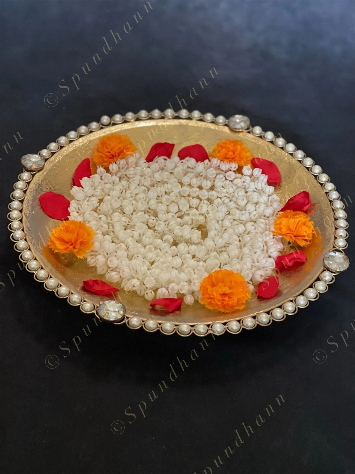 Decorative Pearl Studded Gold Color Bowl