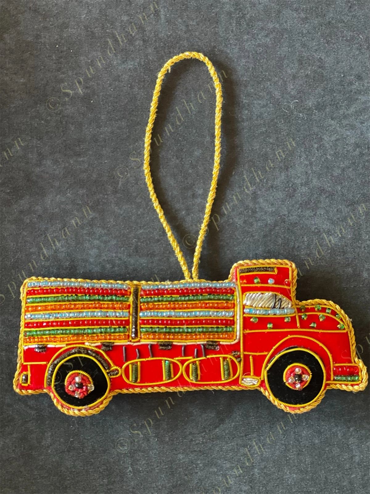 Embroidered Truck Christmas Tree Ornament