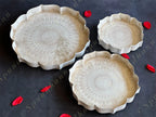 White Metal Lotus Plates