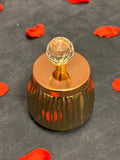 Ribbed Small Canister with Crystal Lid