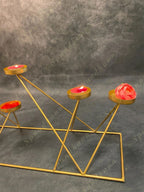 7 Golden Cup Standing Tea Light Holder