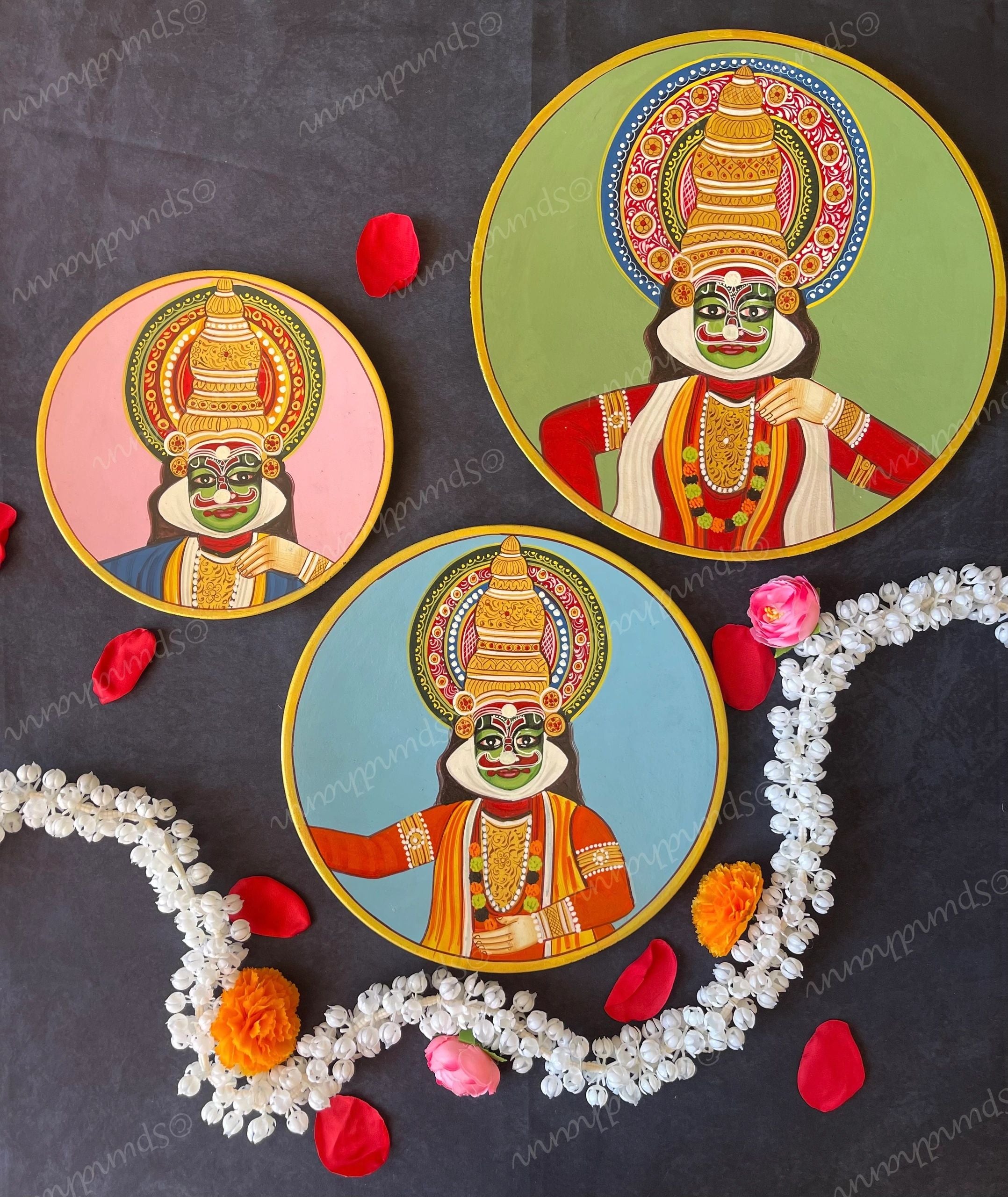 Kathakali Pichwai Wall Hanging Plates