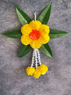 Marigold & Rajnigandha Flower Dangler With Leaves