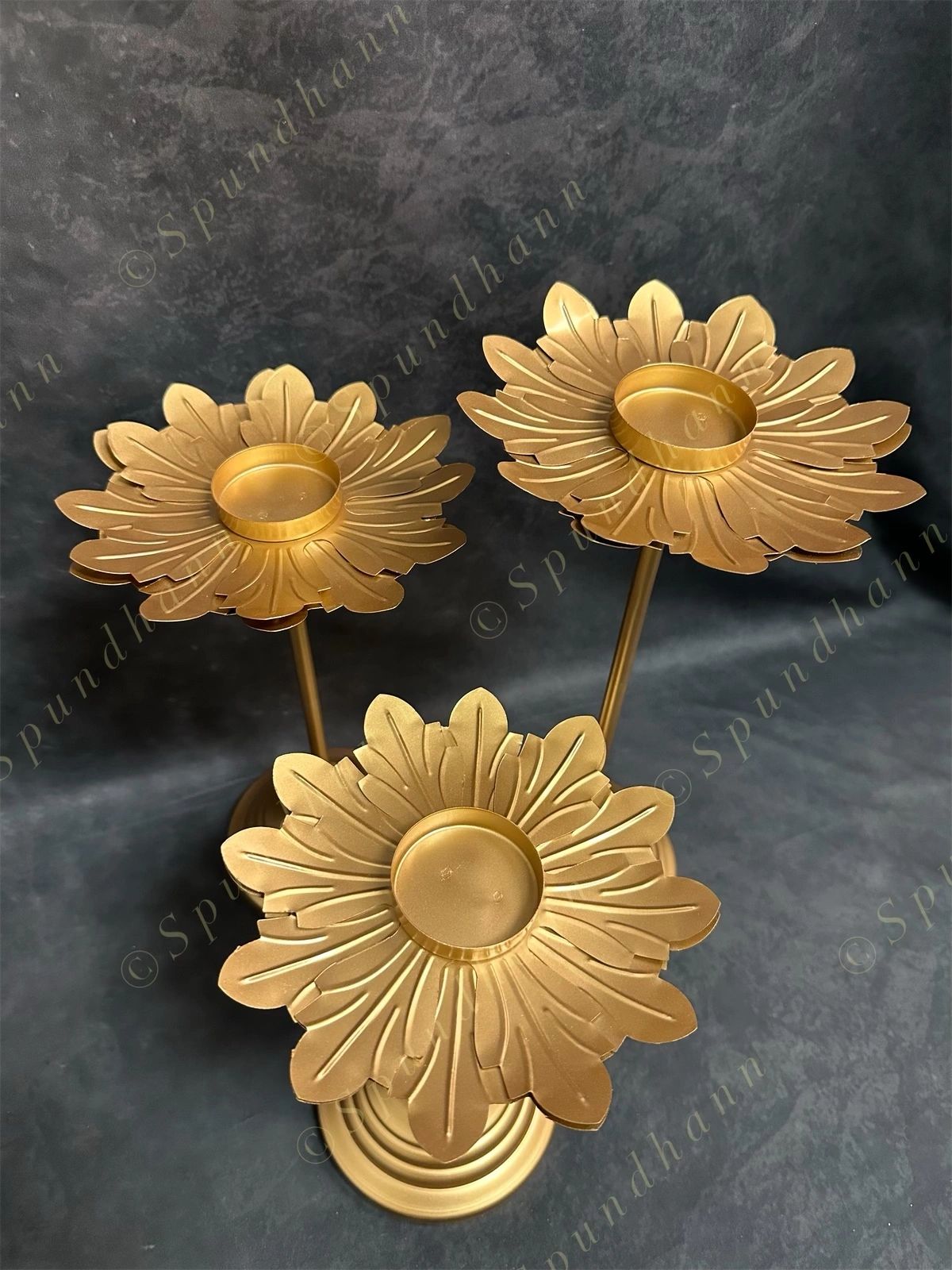 Decorative Flower Standing Tea Light Holder Set of 3