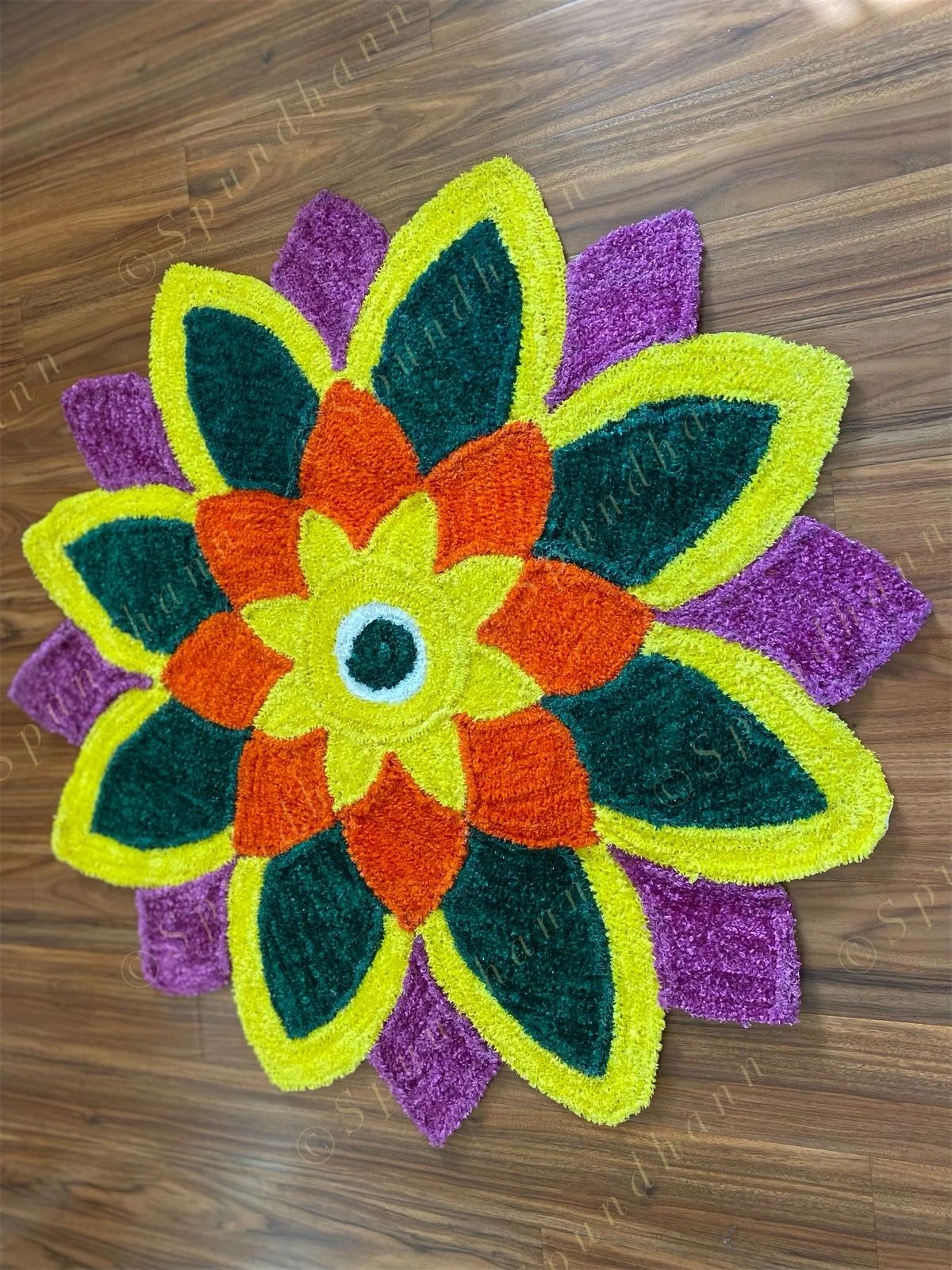 Flower Rangoli Floor Mat