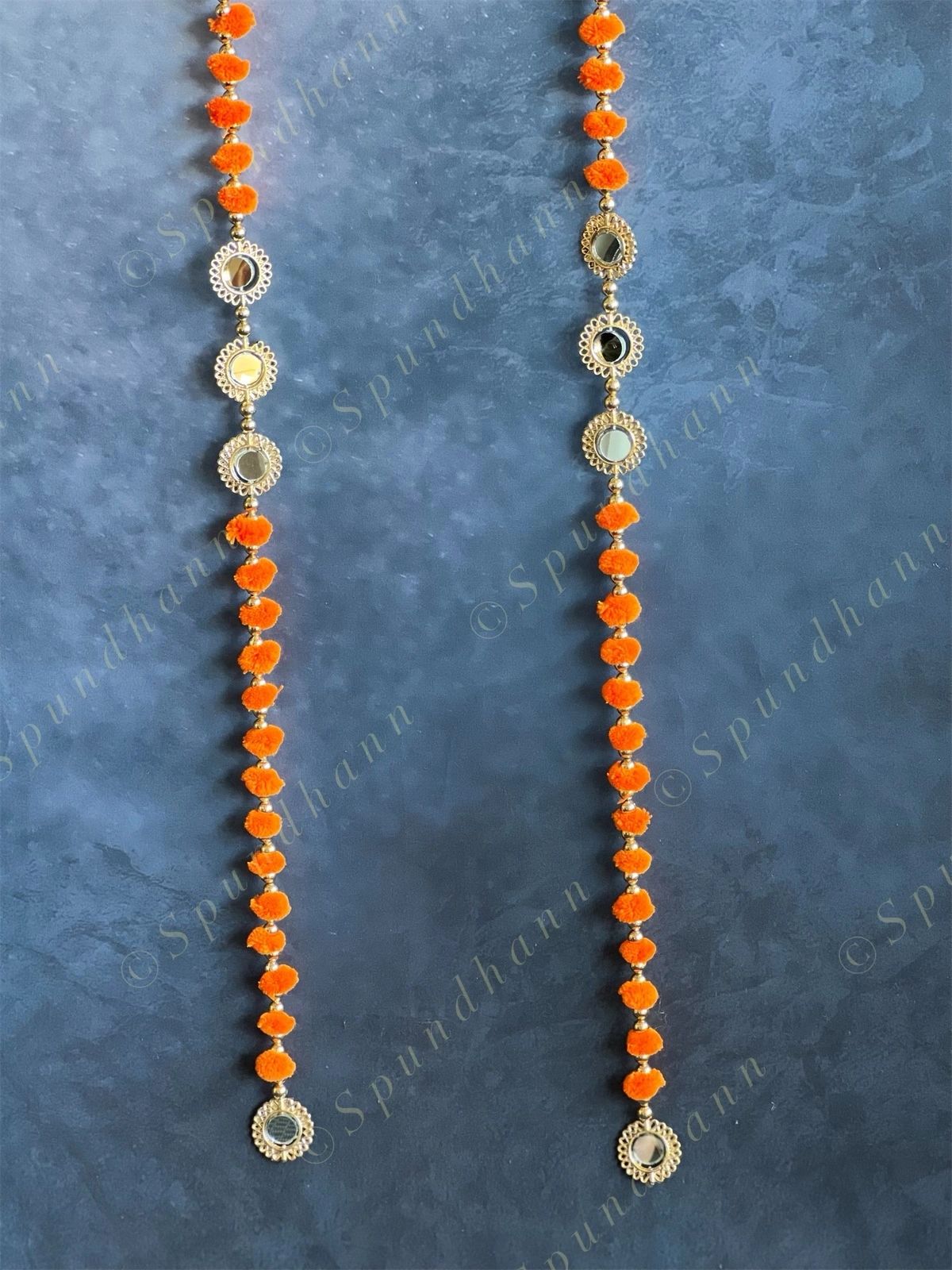 Pom Pom & Mirror Danglers Set of 4