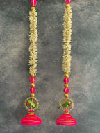 Chameli Strings with Wooden Parrot Danglers Set of 2