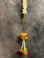 Hanging Lotus Tea Light Holder with Chameli String and Marigold Tassels