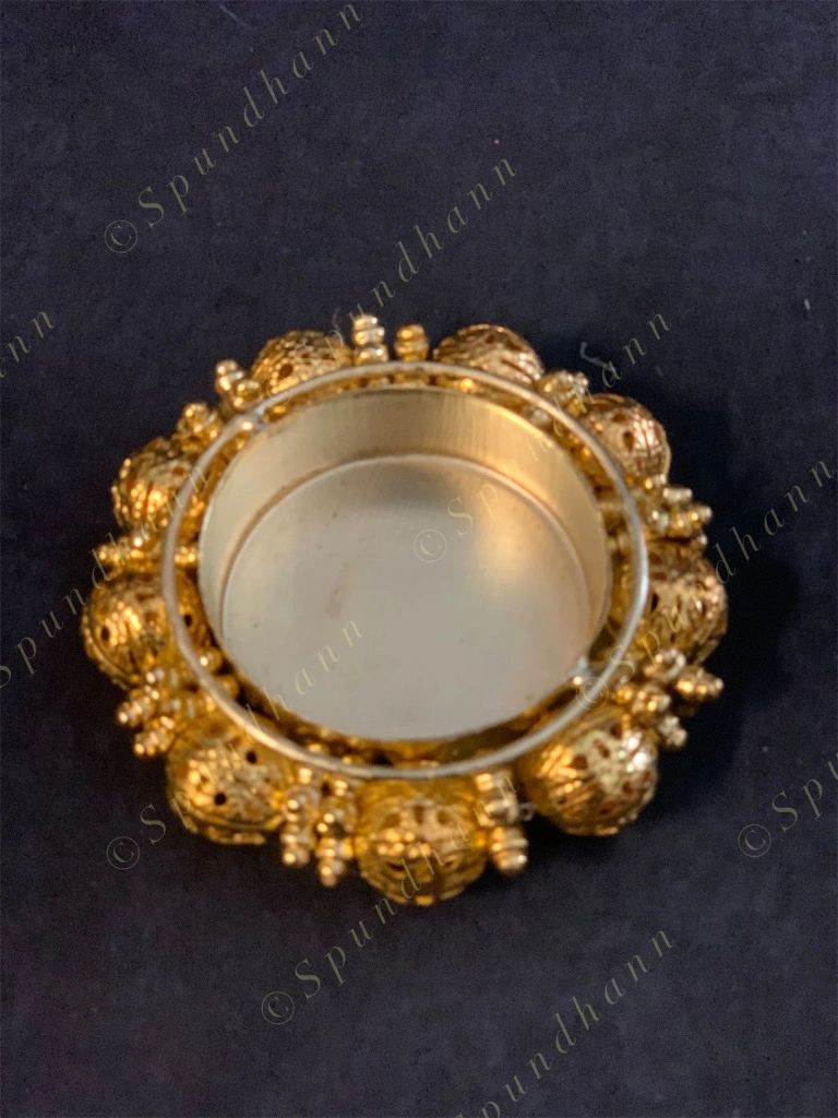 Gokhru (Golden Carved Balls) Tea Light Holder