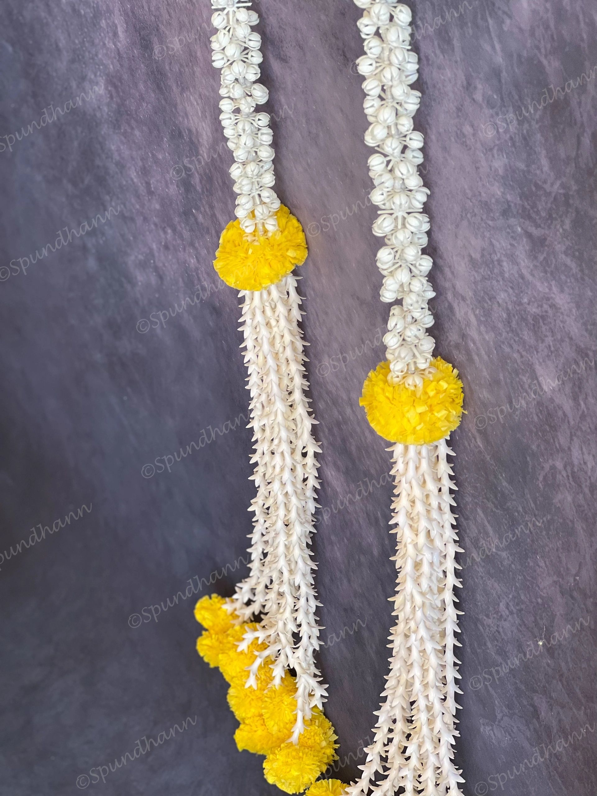 Mogra, Rajnigandha & Yellow Marigold Danglers Long Decor Strings