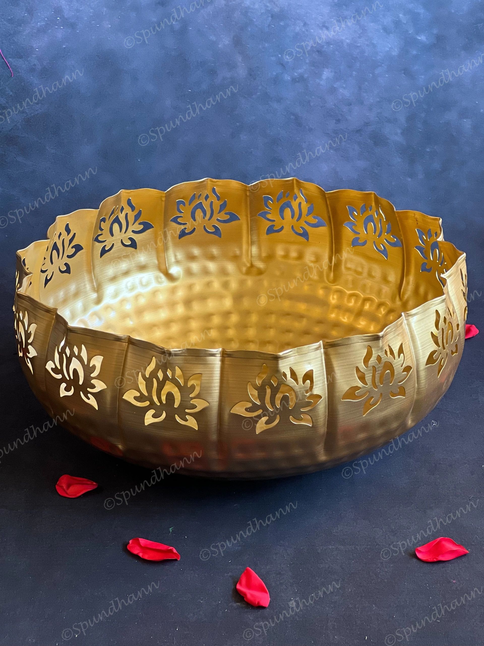 Jumbo Lotus Cutwork Urli Bowl Only