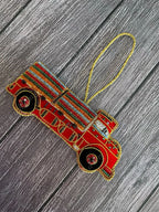 Embroidered Truck Christmas Tree Ornament