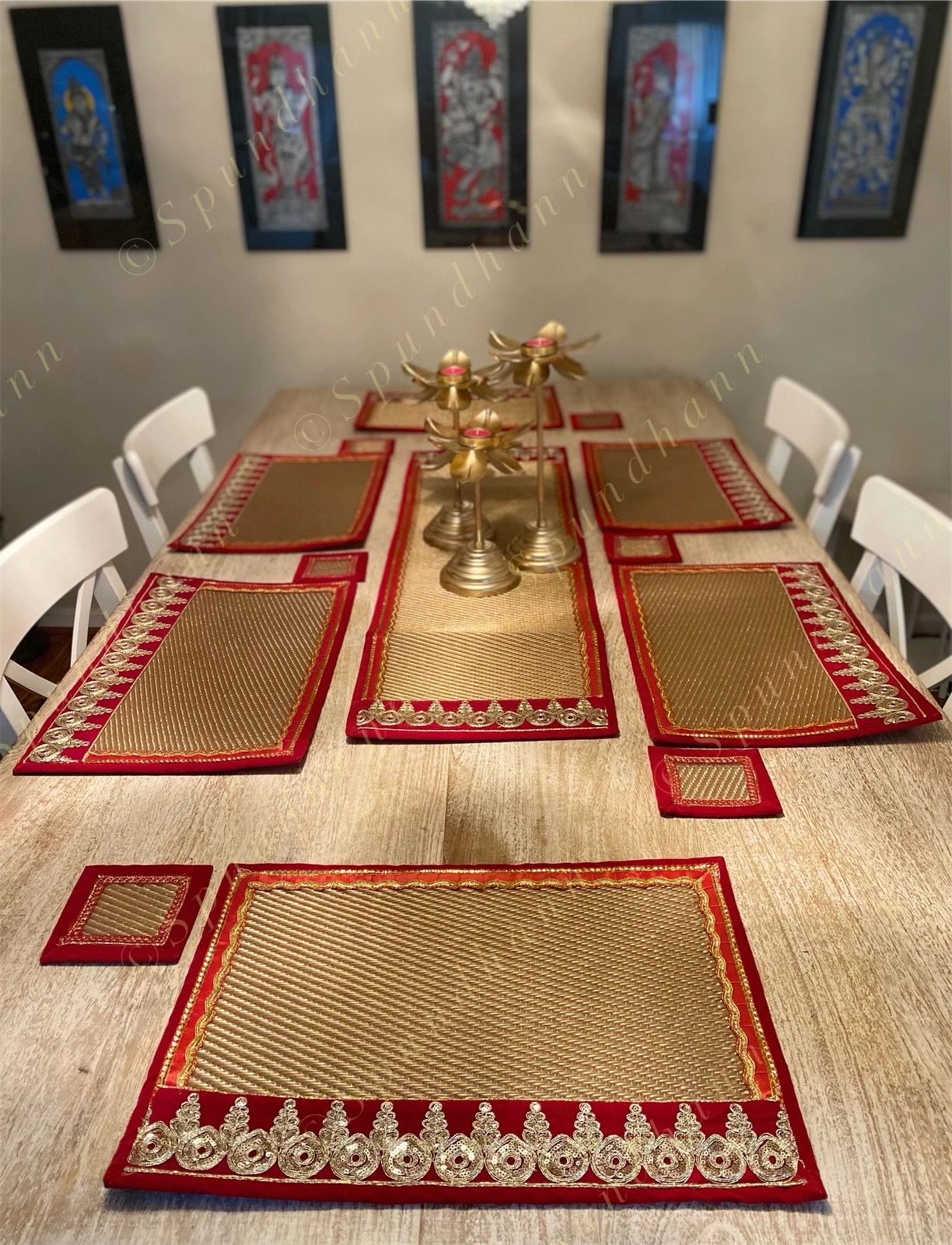 Dining Table Placemats, Runner & Coaster Set