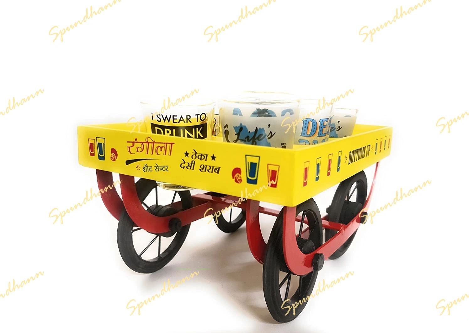 RANGEELA SHOT CART (THELA) WITH 6 SHOT GLASSES