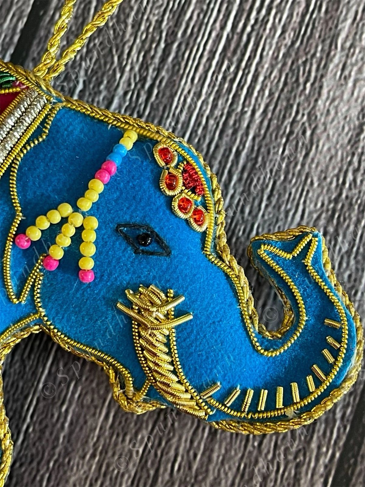 Embroidered Elephant Christmas Tree Ornament