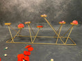 7 Golden Cup Standing Tea Light Holder