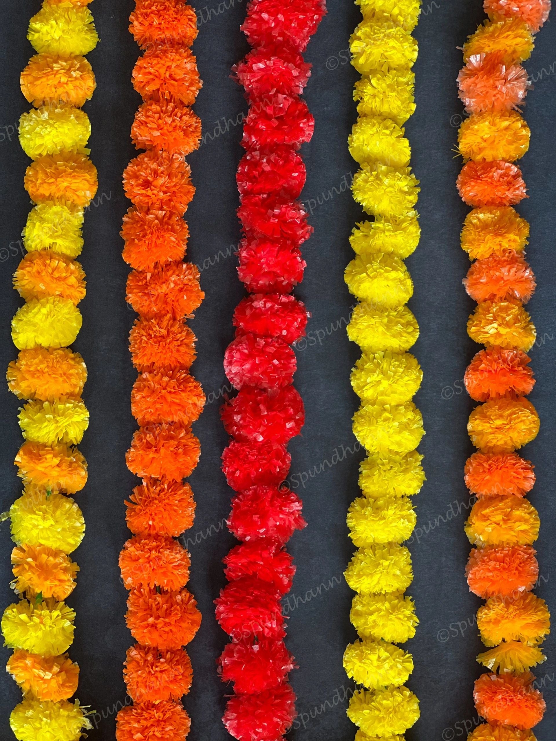 Marigold Flower Festive Danglers Set of 5 Strings