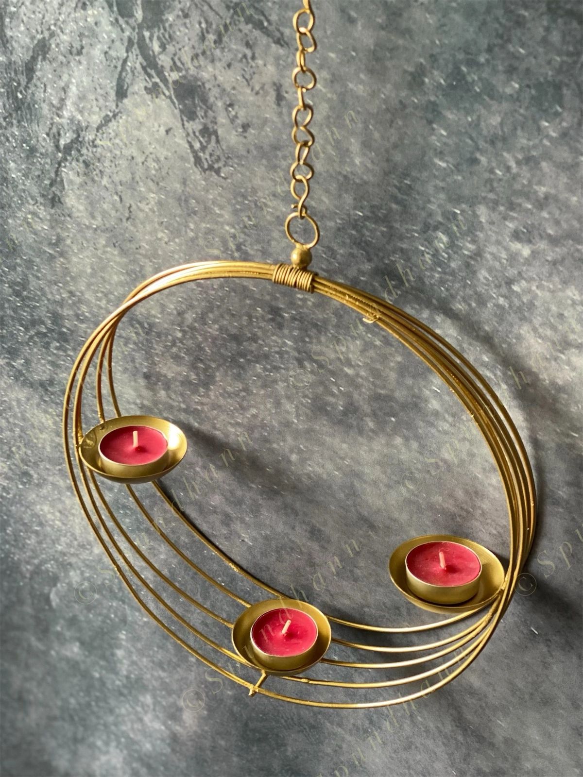 Golden Rings Tea Light Holder