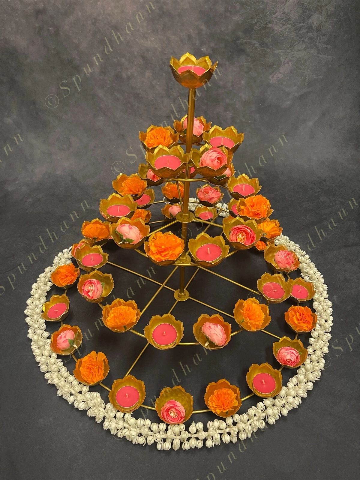 5 Tier Lotus Shape Tea Light Holder
