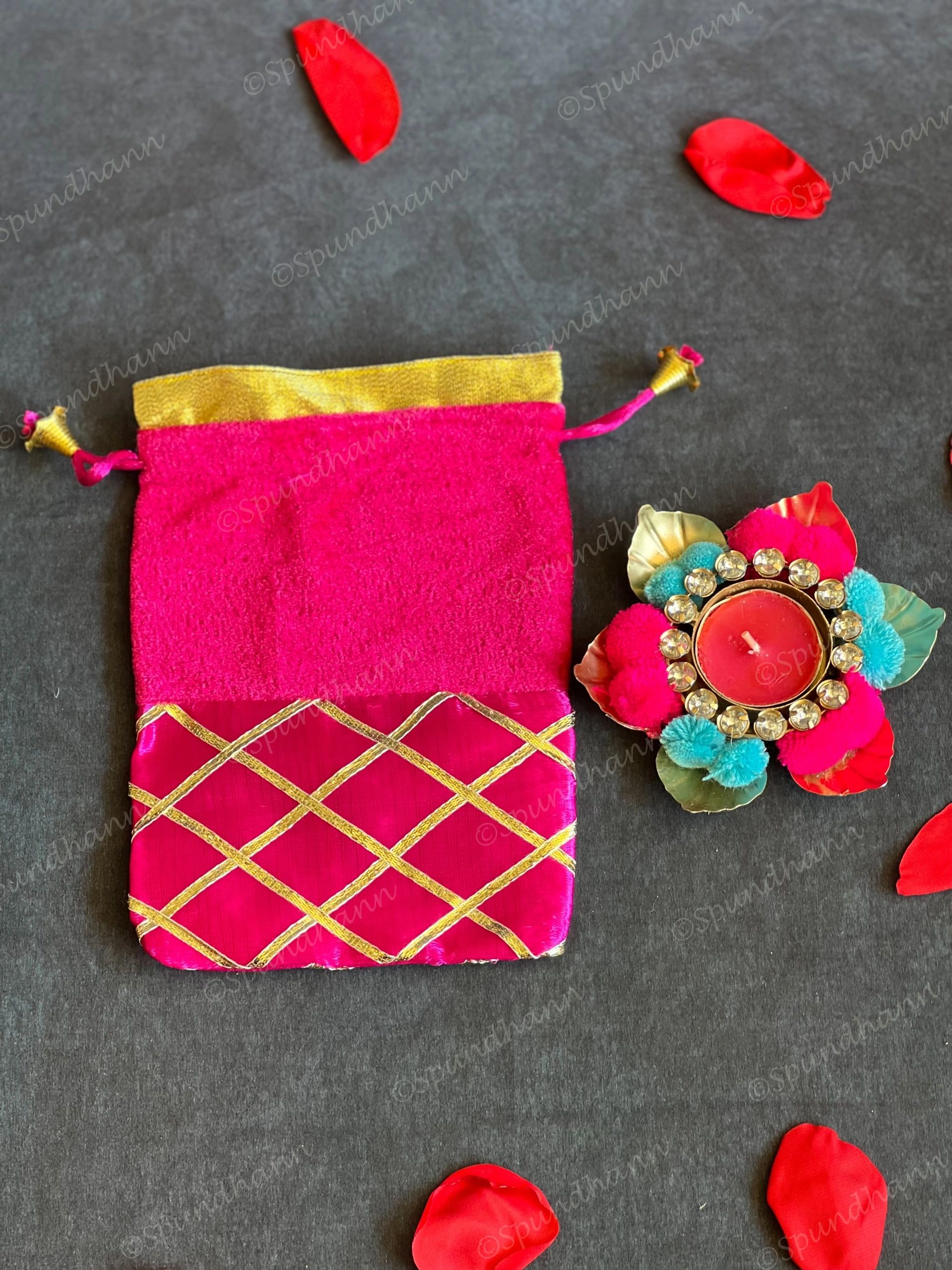 Criss Cross Gift Bags with $5 Tea Light Holder