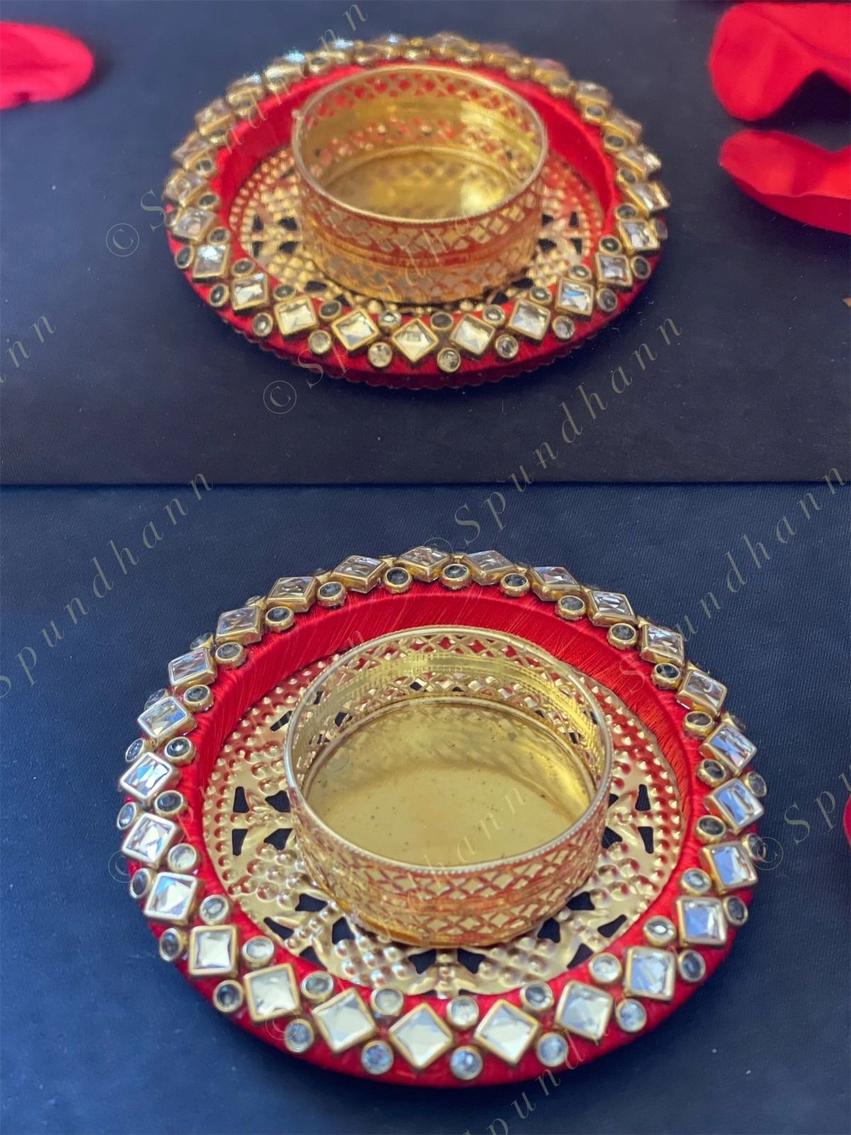 White Stone Studded Bangle Tea Light Holder