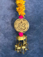 Yellow Chameli & Golden Ganesh Dangler Set of 2