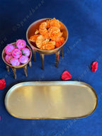 Golden Oval Tray Platter / Plate