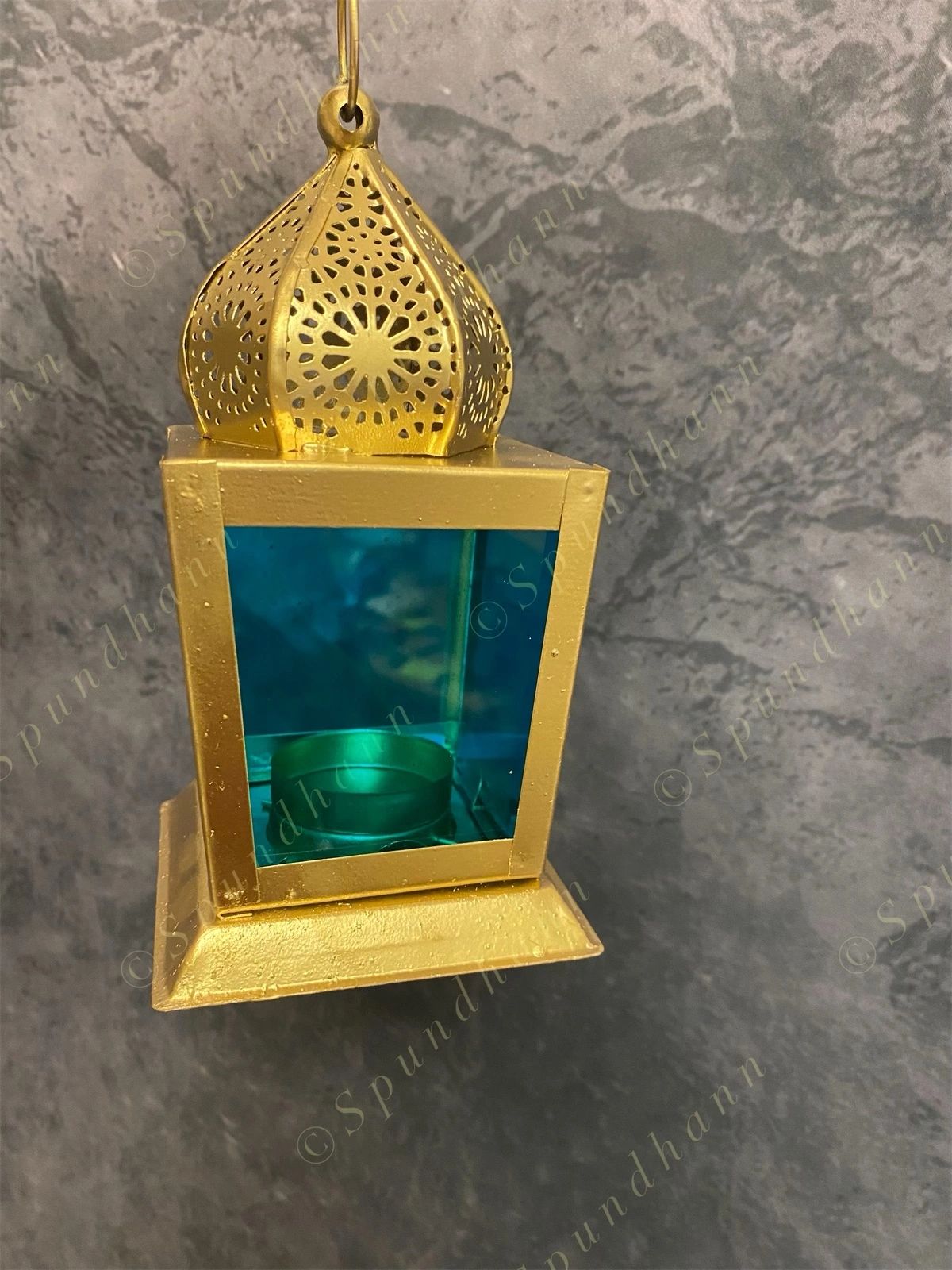 Stained Square Golden Lanterns